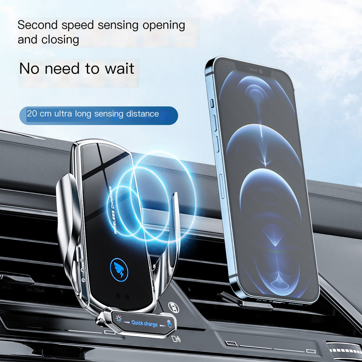 A18 Car Mount Wireless Charger with Auto-Sensing Design