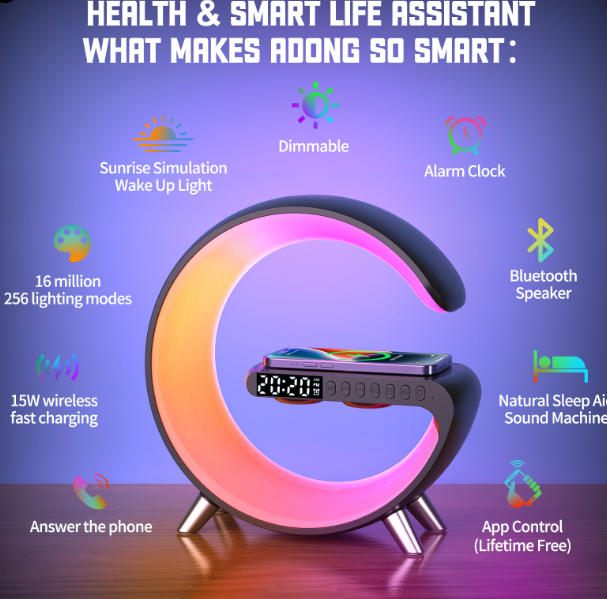 Bluetooth Speaker with Ambient Light and Alarm Clock