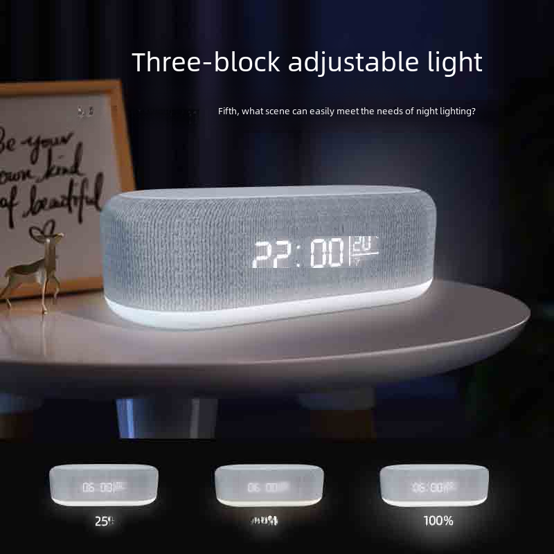 Amazon Desktop Clock Alarm with Wireless Charger & Lamp