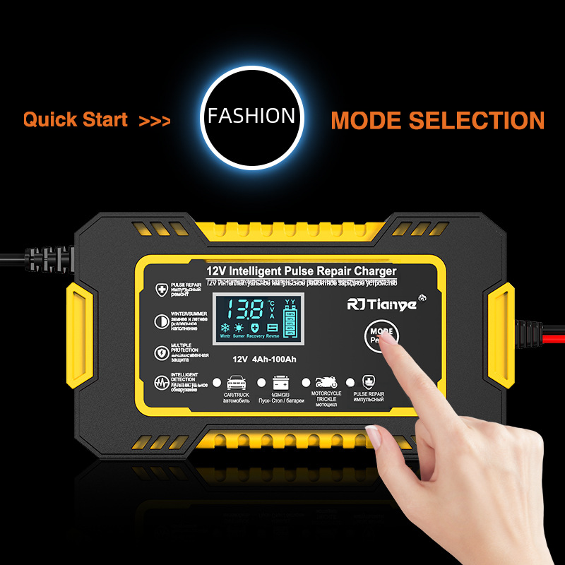 12V 6A Charger for Car and Motorcycle Batteries
